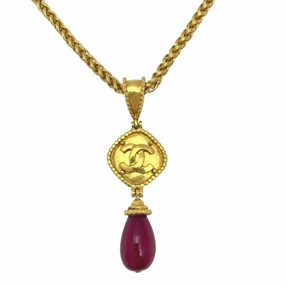 CHANEL Red Logo Necklace - Picture 1 of 9